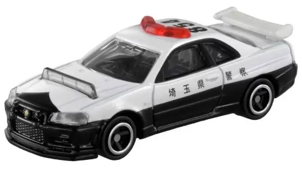 Foto da miniatura Tomica Nissan Skyline GT-R (BNR34) Police Car na cor Branco