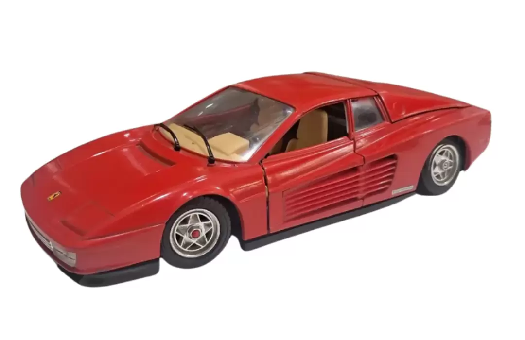 Foto da miniatura Bburago Ferrari Testarossa 1984 na cor Vermelho