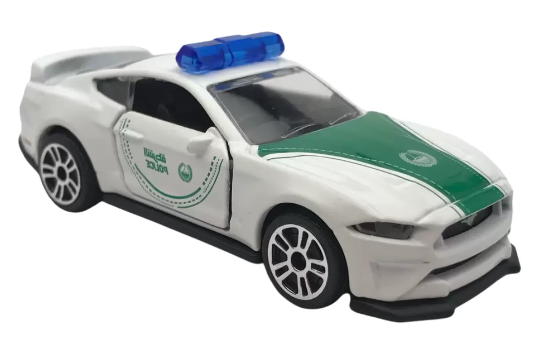 Foto da miniatura Majorette Ford Mustang GT Dubai Police na cor Branco