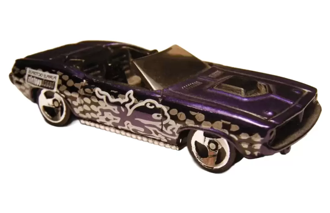 Foto da miniatura Hot Wheels Plymouth Barracuda 1970 na cor Roxo