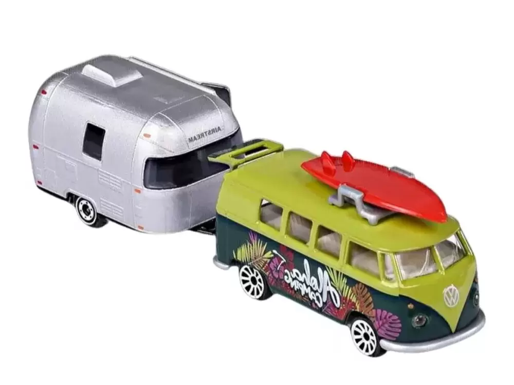 Foto da miniatura Majorette Kombi T1 Com Reboque na cor Verde