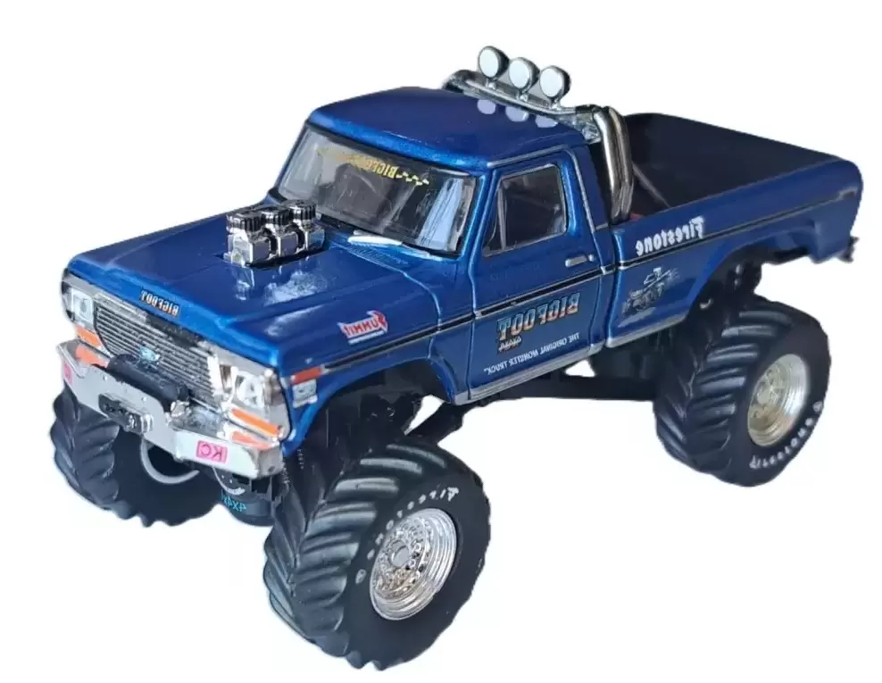 Foto da miniatura Greenlight Ford F-250 Monster Truck 1974 BigFoot na cor Azul