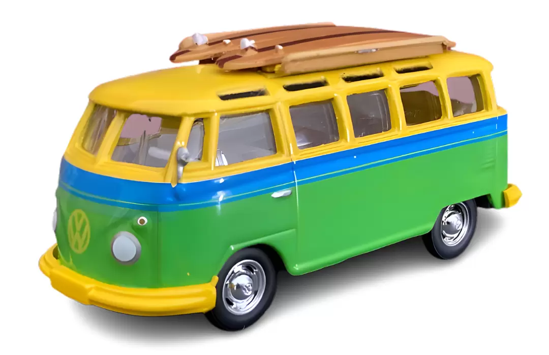 Foto da miniatura Greenlight 1964 Volkswagen Samba Bus na cor Verde