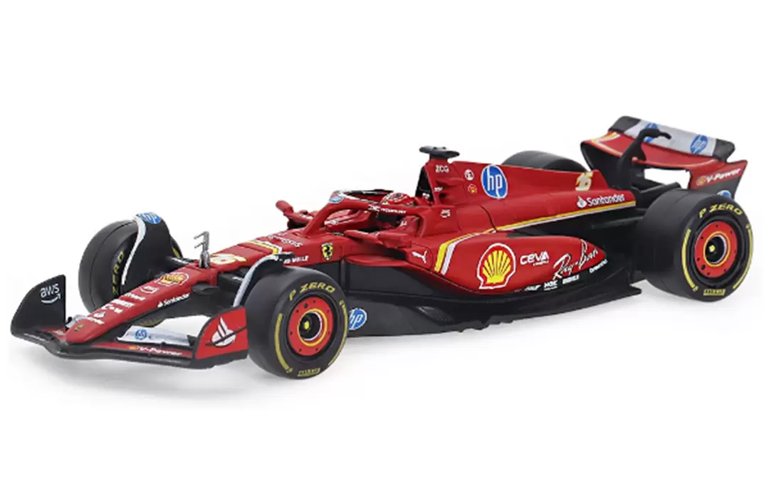 Foto da miniatura Bburago SF-24 #16 CHARLES LECLERC na cor Vermelho