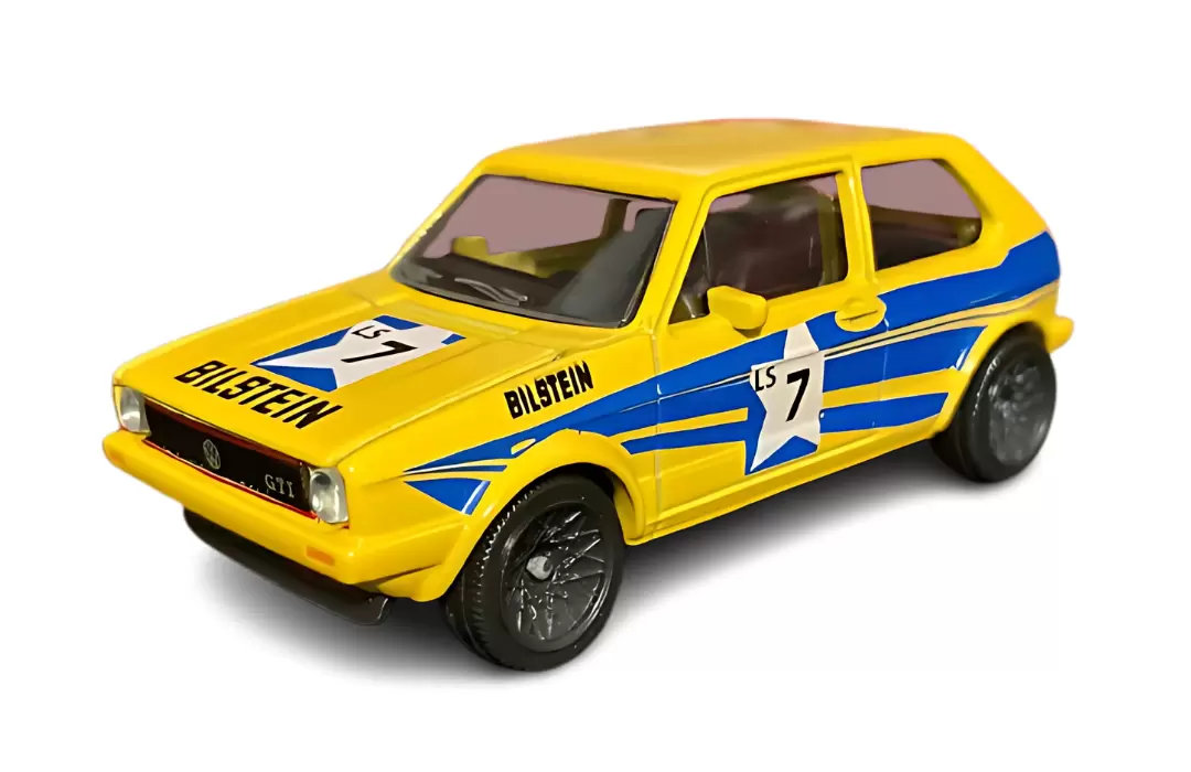 Foto da miniatura Majorette Volkswagen Golf GTi (Mk1) na cor Amarelo