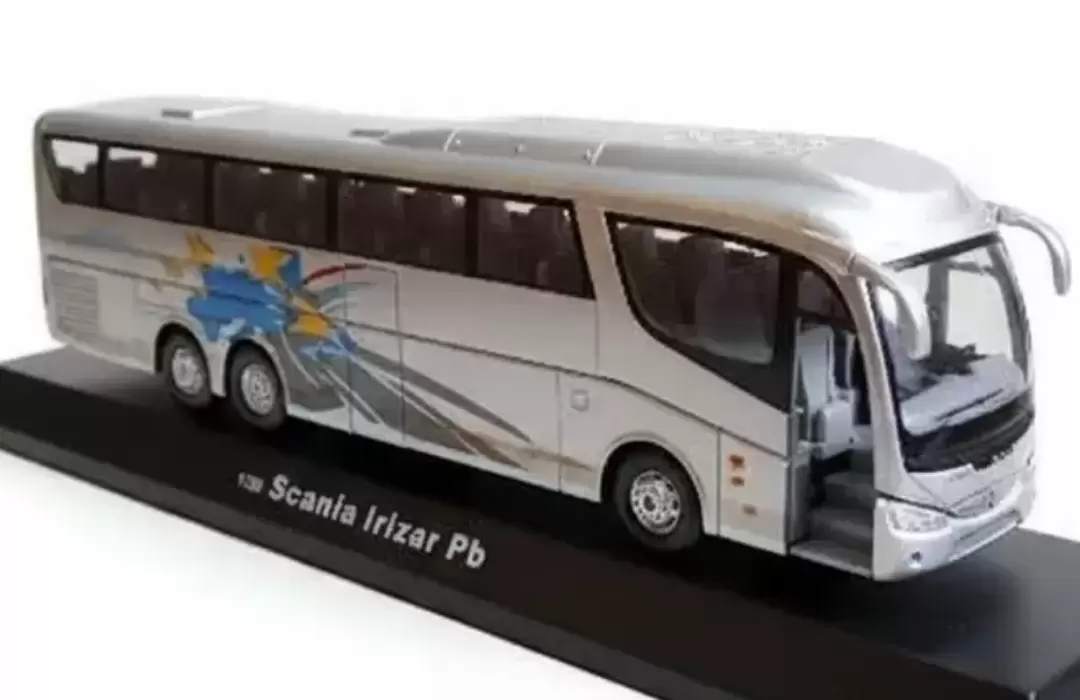 Foto da miniatura Cararama Scania Irizar PB na cor Prata