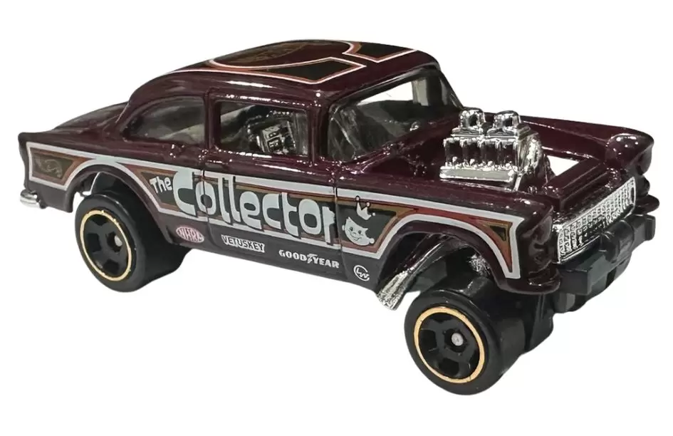 Foto da miniatura Hot Wheels 55 Chevy Bel Air Gasser na cor Vinho