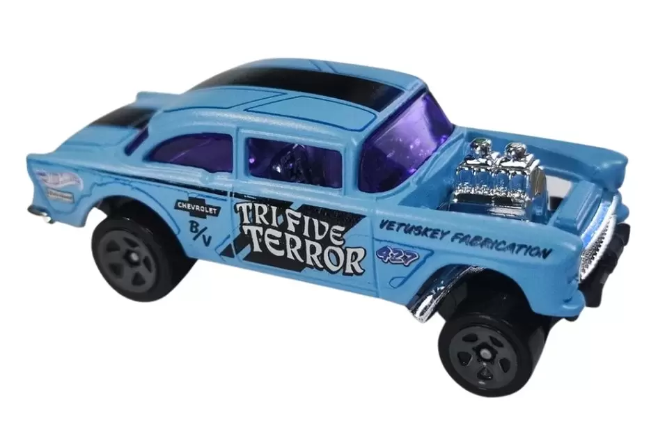 Foto da miniatura Hot Wheels 55 Chevy Bel Air Gasser na cor Azul