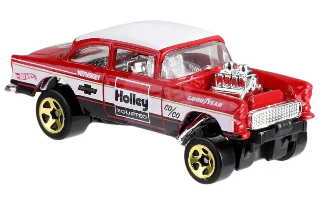 Foto da miniatura Hot Wheels 55 Chevy Bel Air Gasser na cor Vermelho