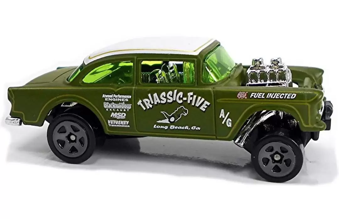 Foto da miniatura Hot Wheels 55 Chevy Bel Air Gasser na cor Verde