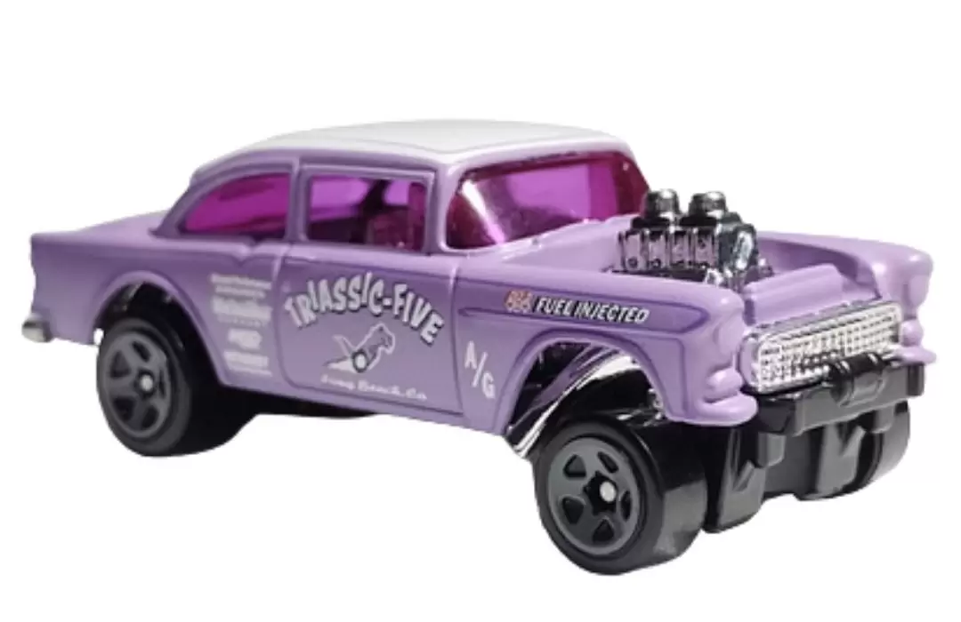 Foto da miniatura Hot Wheels 55 Chevy Bel Air Gasser na cor Rosa