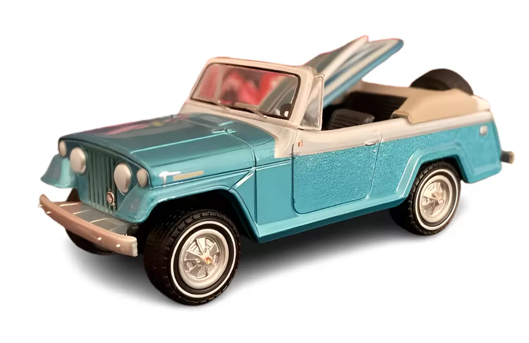 Foto da miniatura Greenlight 1968 Jeep Jeepster na cor Azul
