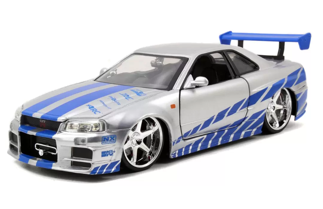 Foto da miniatura Jada Toys Nissan GTR Skyline R34 na cor Prata