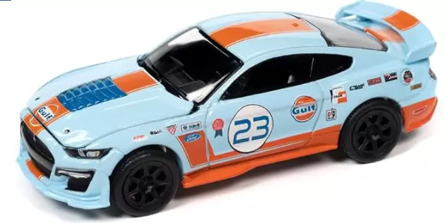 Foto da miniatura Auto World 2022 Ford Mustang Shelby GT500 Gulf na cor Azul
