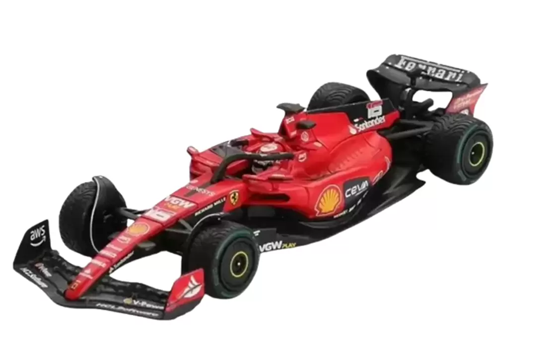 Foto da miniatura BBR Ferrari SF-23 #16 2023 Charles LeClerc Monaco na cor Vermelho