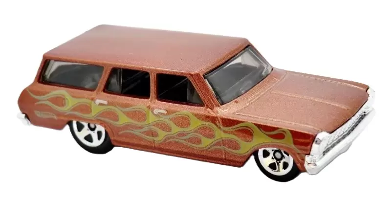 Foto da miniatura Hot Wheels 64 Chevy Nova na cor Marrom