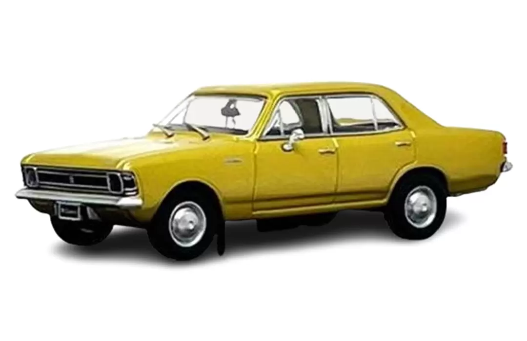 Foto da miniatura BR Classics Chevrolet Opala Especial Sedan (1971) na cor Amarelo