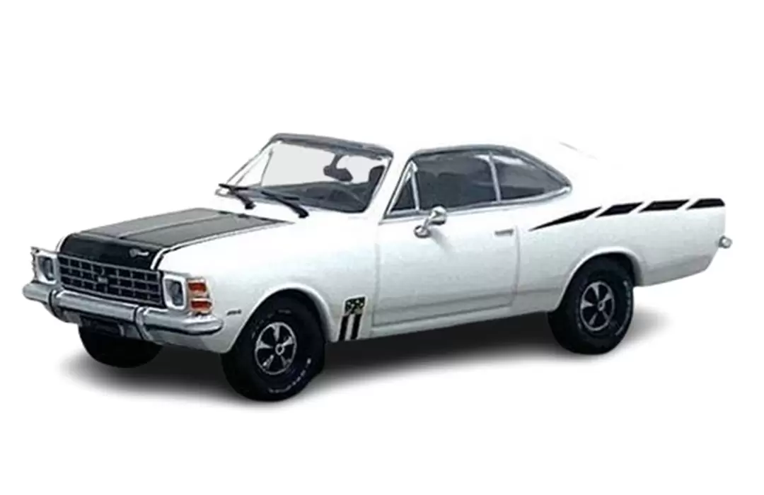 Foto da miniatura BR Classics Chevrolet Opala Coupe SS (1975) na cor Branco