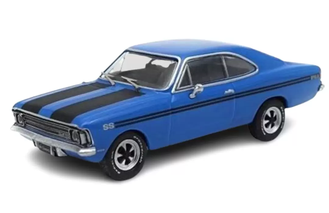 Foto da miniatura BR Classics Chevrolet Opala Coupé SS (1974) na cor Azul