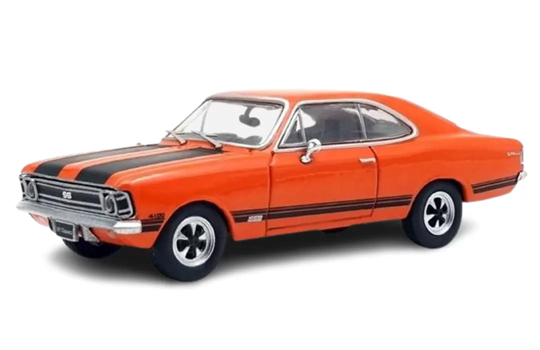 Foto da miniatura BR Classics Chevrolet Opala Coupé SS (1972) na cor Laranja