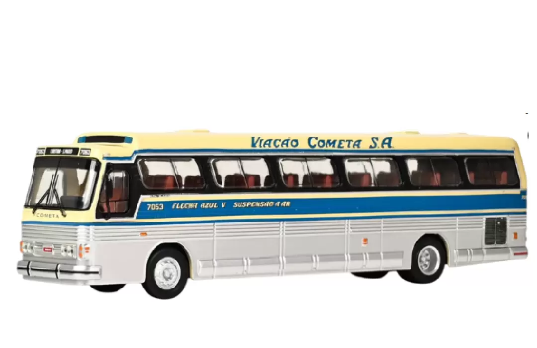 Foto da miniatura BR Classics Scania CMA Flecha Azul V Viação Cometa 7053 na cor Prata