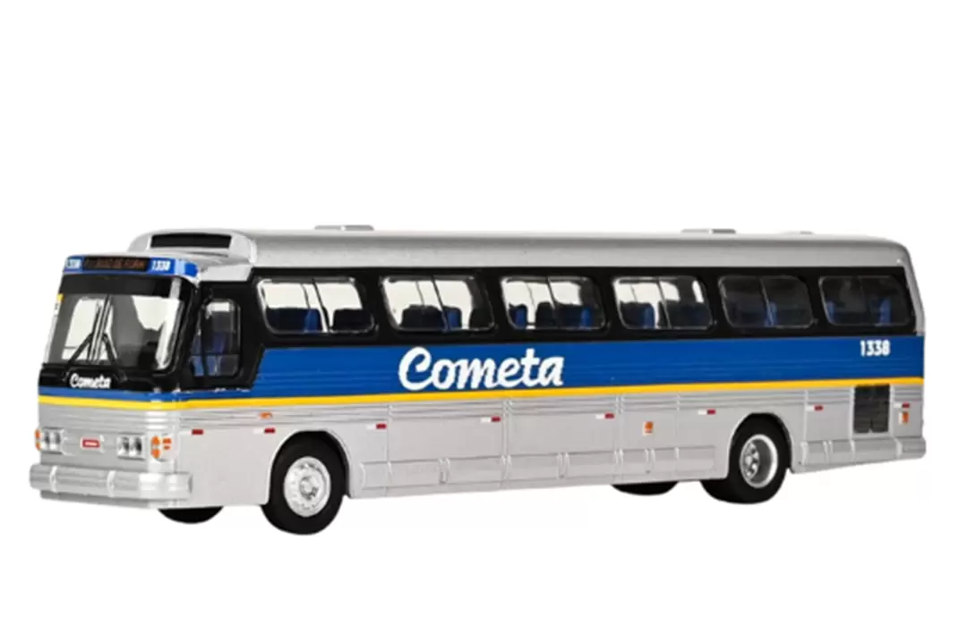 Foto da miniatura BR Classics Scania CMA Flecha Azul V Viação Cometa Fretamento 1338 na cor Prata