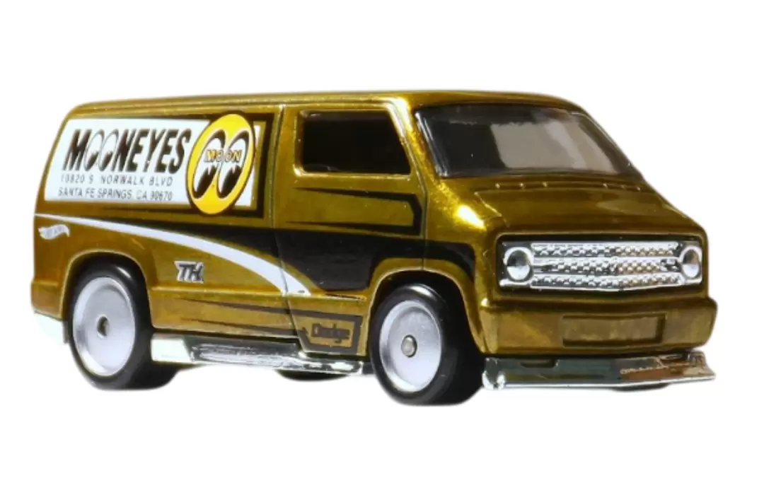 Foto da miniatura Hot Wheels Custom '77 Dodge Van (STH) na cor Dourado