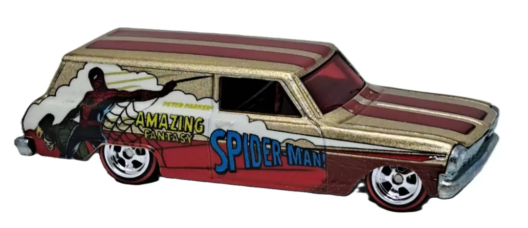 Foto da miniatura Hot Wheels 64 Chevy Nova Delivery na cor Dourado