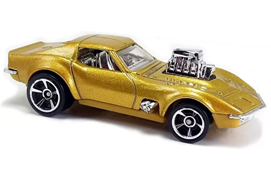 Foto da miniatura Hot Wheels 68 Corvette - Gas Monkey Garage na cor Dourado