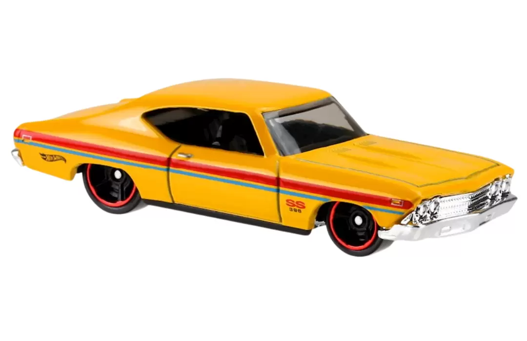 Foto da miniatura Hot Wheels 69 Chevelle SS 396 na cor Amarelo