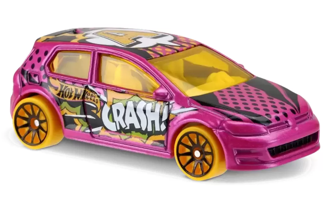 Foto da miniatura Hot Wheels Volkswagen Golf MK7 na cor Rosa