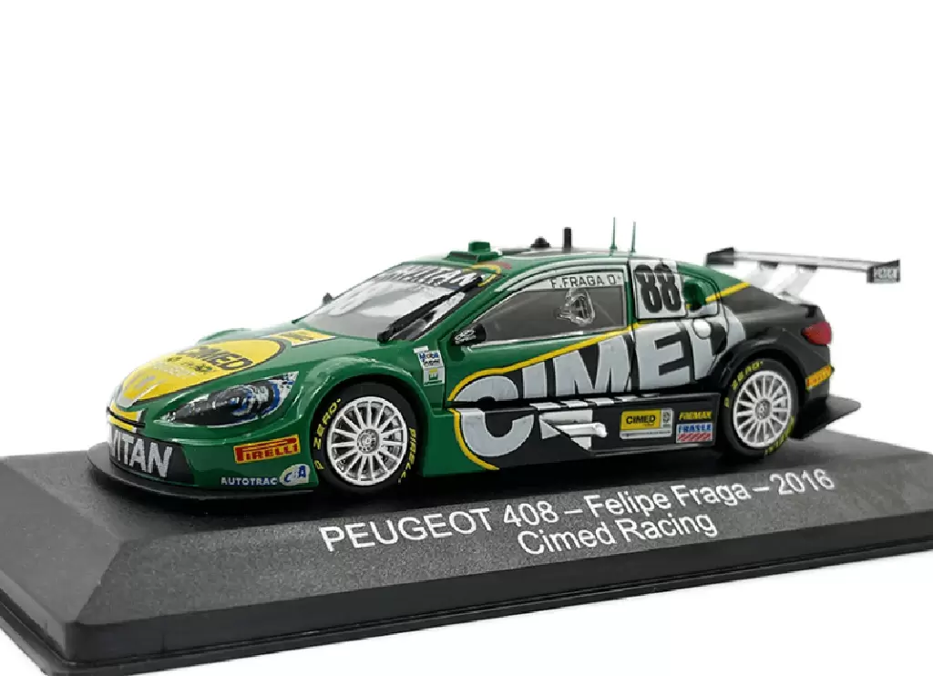 Foto da miniatura IXO Peugeot 408 - Felipe Fraga 2016 - Cimed Racing na cor Verde