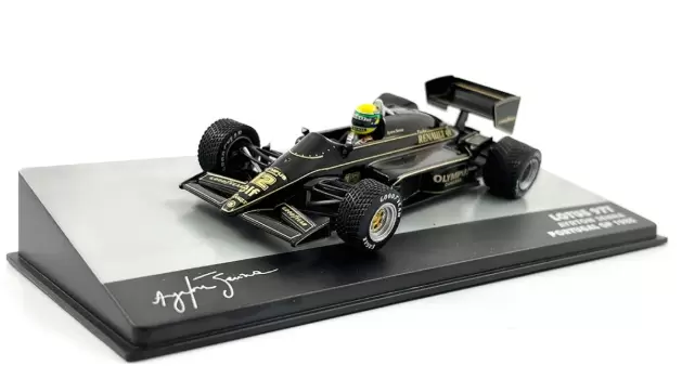 Foto da miniatura IXO Lotus 97T Renault Ayrton Senna 1985 na cor Preto