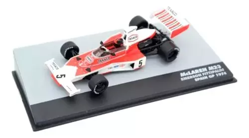 Foto da miniatura IXO McLaren M23 Ford Cosworth Emerson Fittipaldi 1974 na cor Branco
