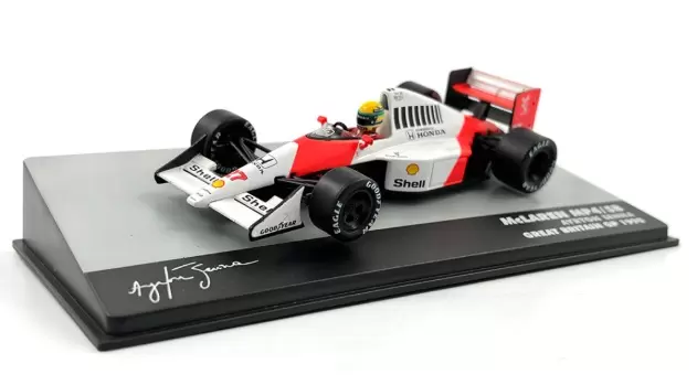 Foto da miniatura IXO McLaren MP4/5B Honda Ayrton Senna 1990 na cor Branco