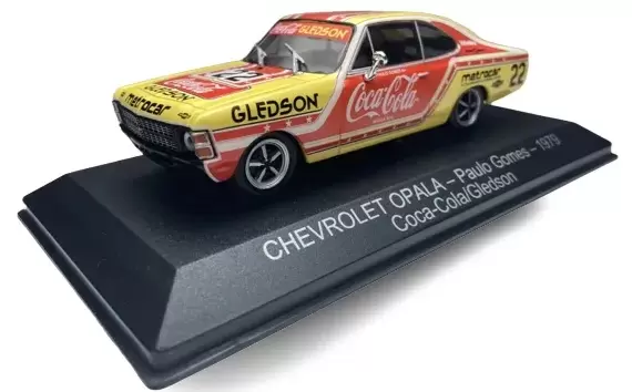 Foto da miniatura IXO Chevrolet Opala Paulo Gomes 1979 - Gledson/Coca Cola na cor Amarelo