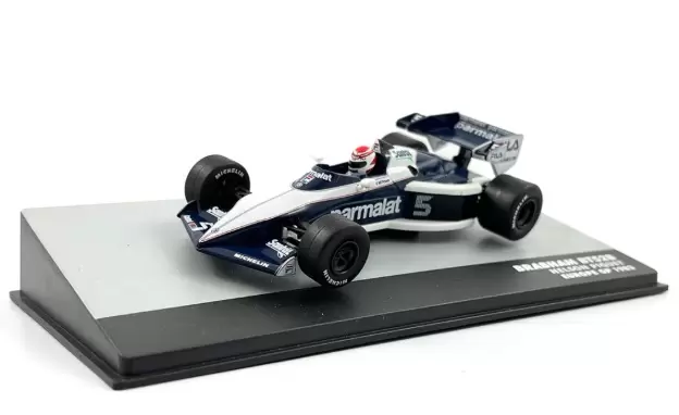 Foto da miniatura IXO Brabham BT52B BMW Nelson Piquet 1983 na cor Azul