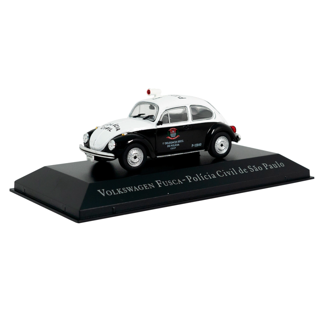 Foto da miniatura IXO Volkswagen Fusca 1967 Policia Civil SP na cor Preto