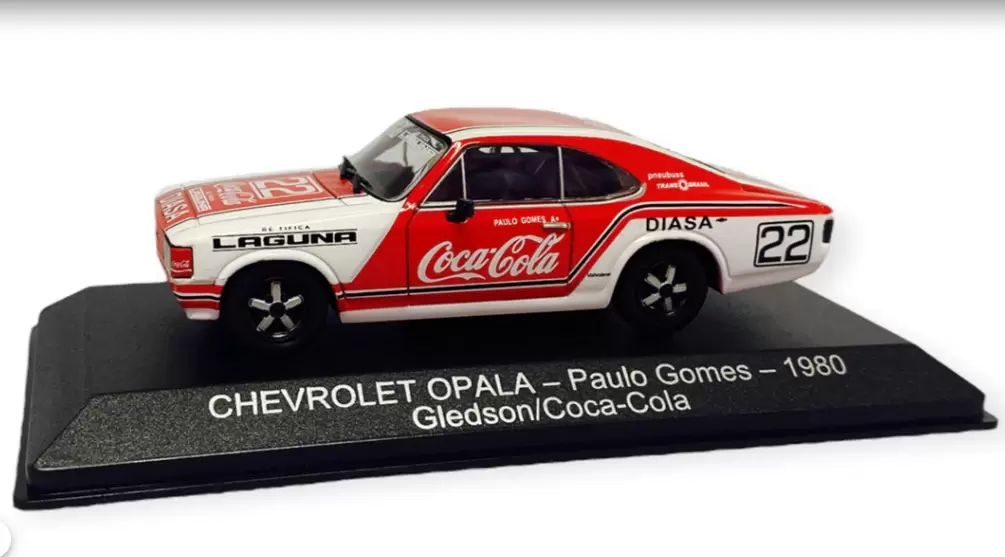 Foto da miniatura IXO Chevrolet Opala Paulo Gomes 1980 - Gledson/Coca Cola na cor Vermelho