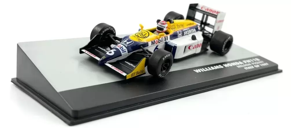 Foto da miniatura IXO Williams FW11B Honda Nelson Piquet 1987 na cor Azul