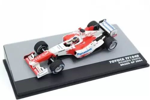 Foto da miniatura IXO Toyota TF104B Ricardo Zonta 2004 na cor Branco