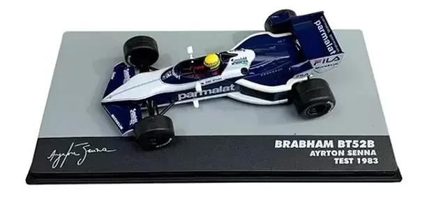 Foto da miniatura IXO Brabham BT52B BMW Ayrton Senna 1983 na cor Azul