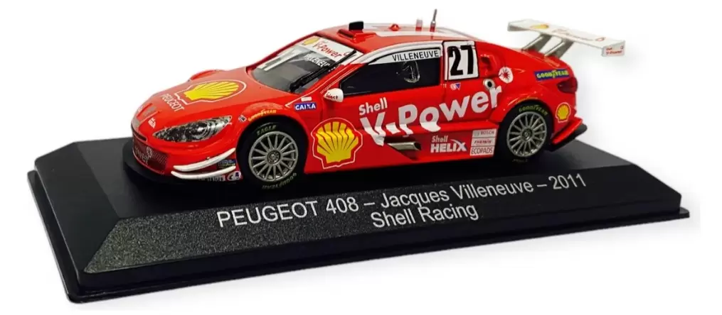 Foto da miniatura IXO Peugeot 408 Jacques Villeneuve 2011 - Shell Racing na cor Vermelho