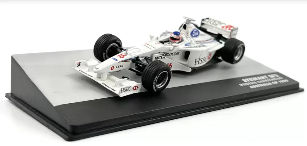 Foto da miniatura IXO Stewart SF3 Ford Rubens Barrichello 1999 na cor Branco