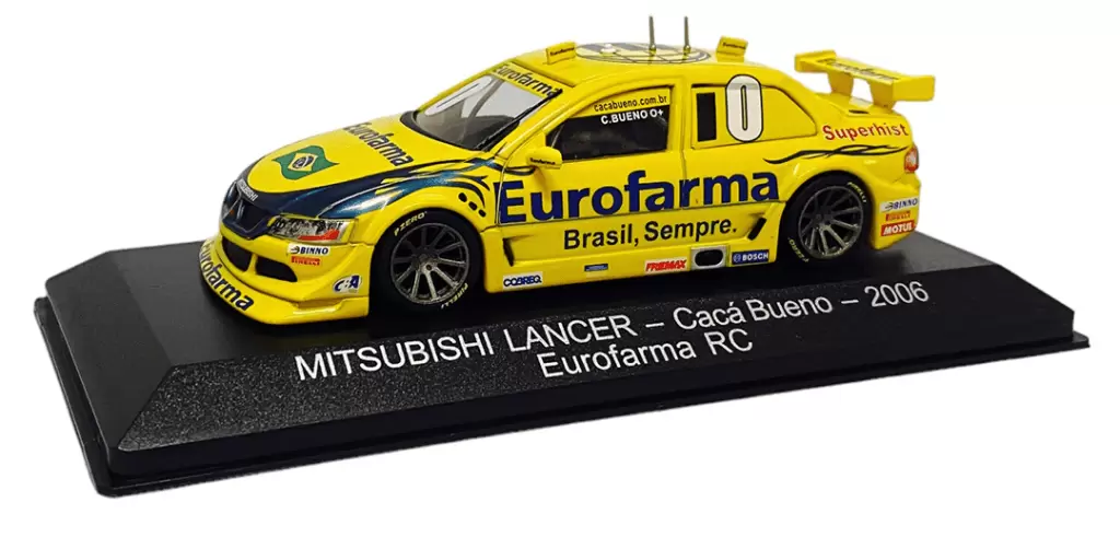 Foto da miniatura IXO Mitsubishi Lancer Cacá Bueno 2006 - Eurofarma RC na cor Amarelo