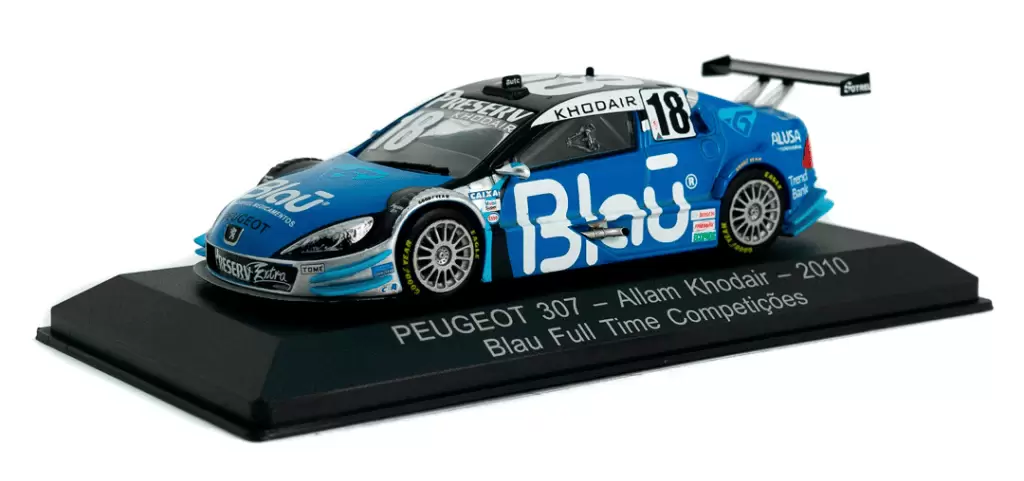 Foto da miniatura IXO Peugeot 307 Allam Khodair, 2010 - Blau Full Time Competições na cor Azul