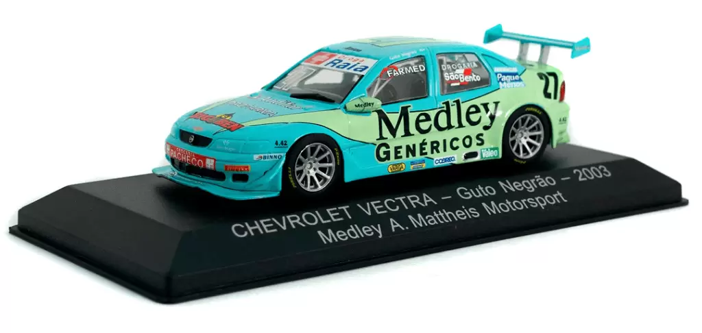 Foto da miniatura IXO Chevrolet Vectra Guto Negrão 2003 - Meddley A. Mattheis Motorsport na cor Azul