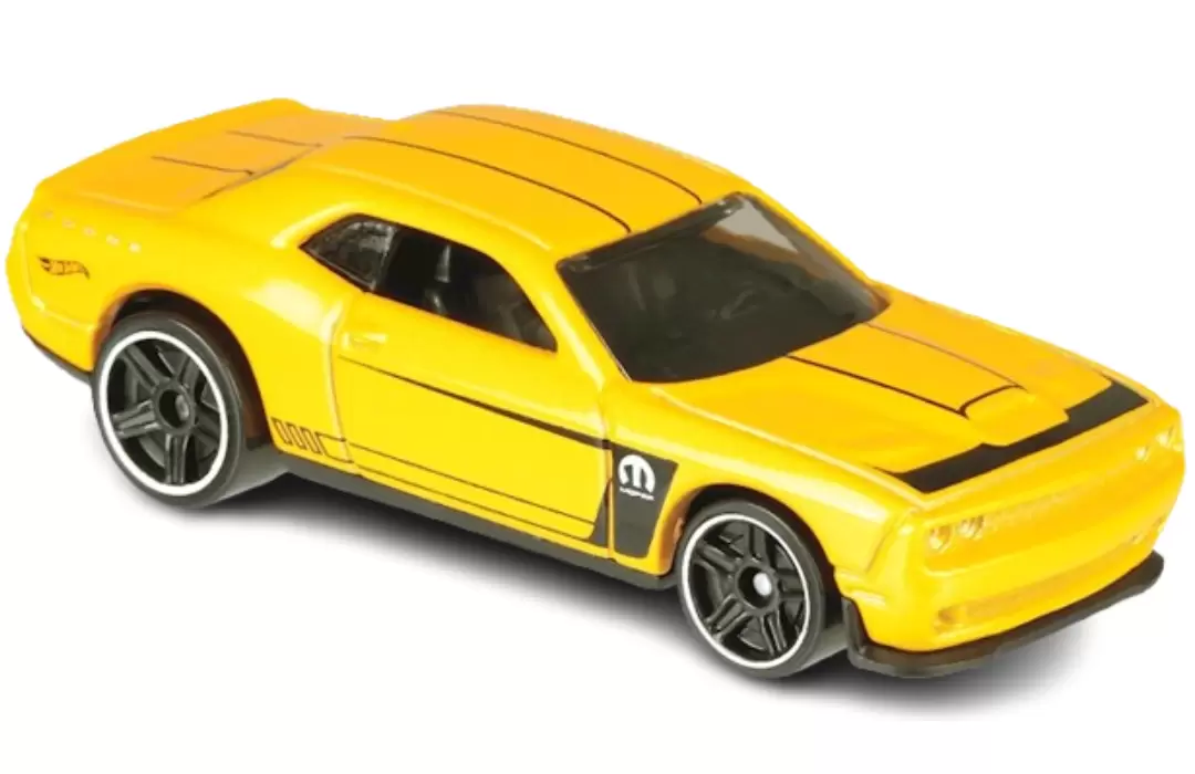 Foto da miniatura Hot Wheels 15 Dodge Challenger SRT na cor Amarelo