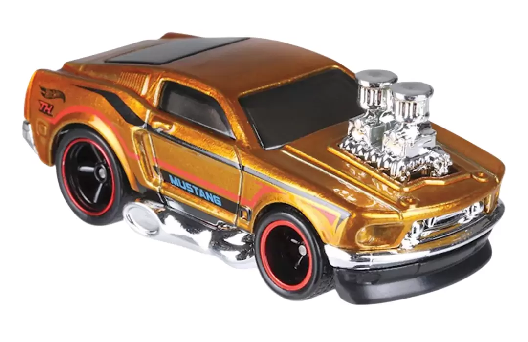Foto da miniatura Hot Wheels 68 Mustang (STH) na cor Dourado