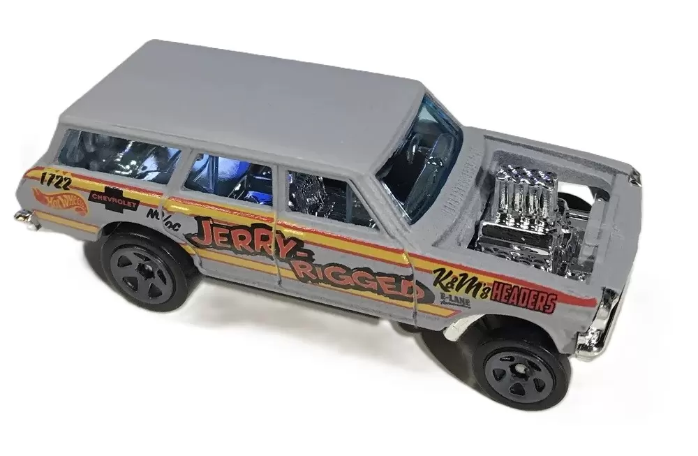 Foto da miniatura Hot Wheels 64 Nova Wagon Gasser na cor Cinza